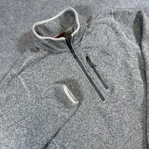 The North Face Sweater Mens Large Gray 1/4 Zip Mock Neck Fleece Pullover Outdoor